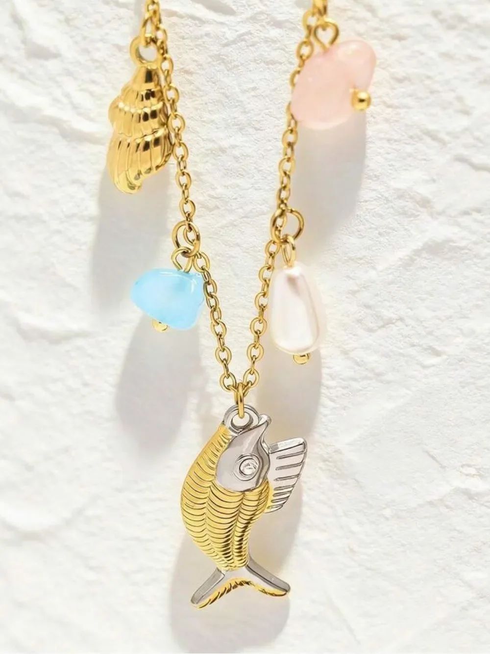 Gold Fish Charm Necklace R770 - Picture 2 of 2